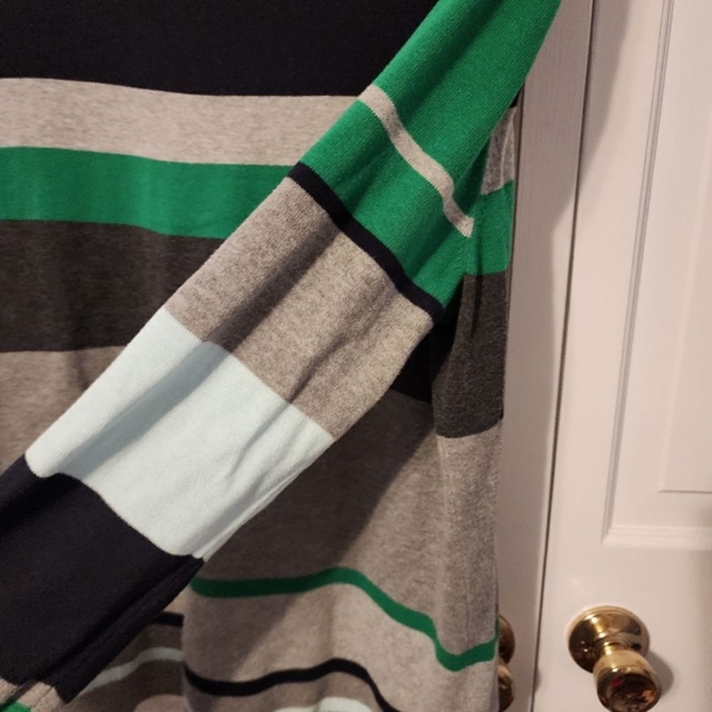 Liz Claiborne Color Block Striped Long Sleeve Light Sweater. Multi Seasons. XL - Picture 3 of 10
